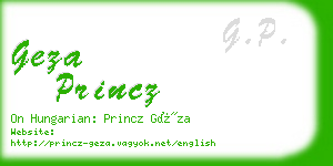 geza princz business card